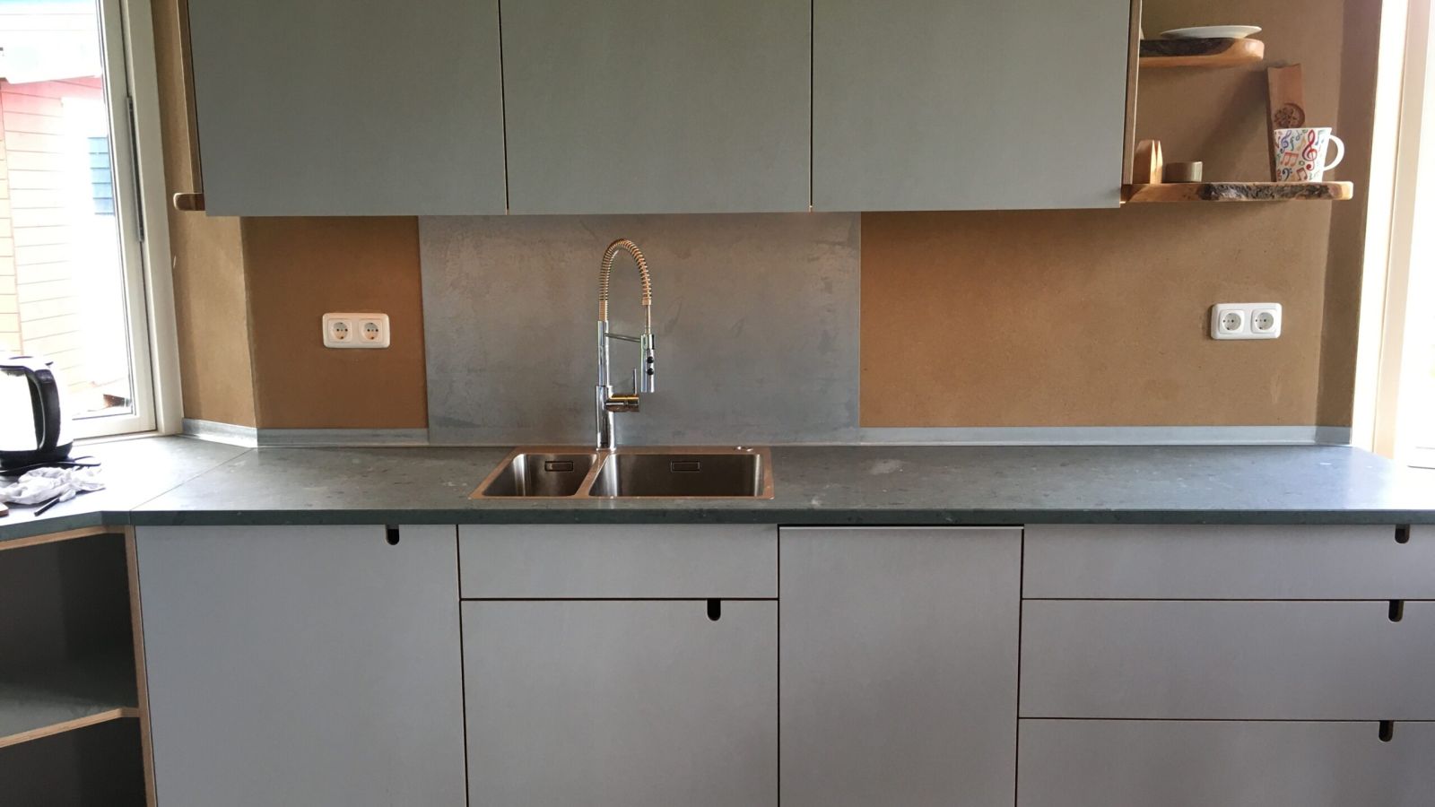 Küche Lehm zink grau